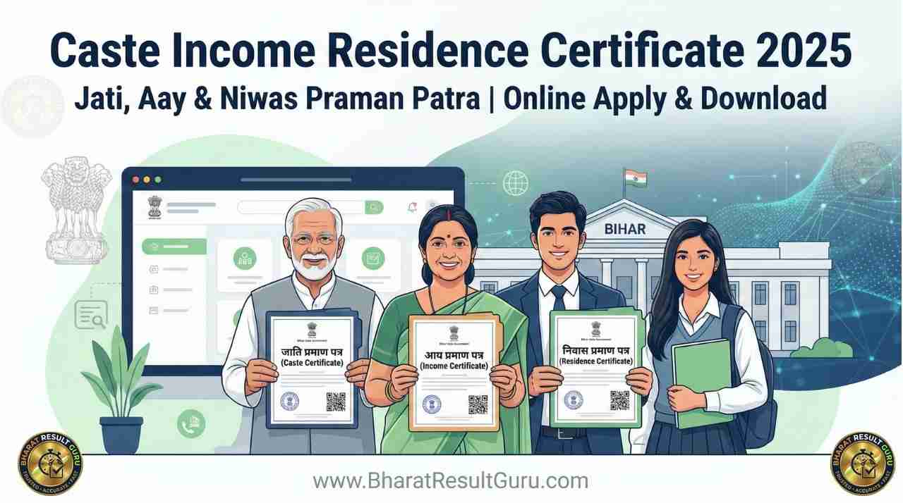 Caste Income Residence Certificate Online Services 2025 Apply Online